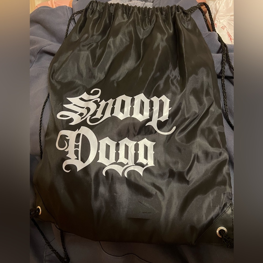 Snoop Dogg official merch drawstring backpack from the High School Reunion Tour